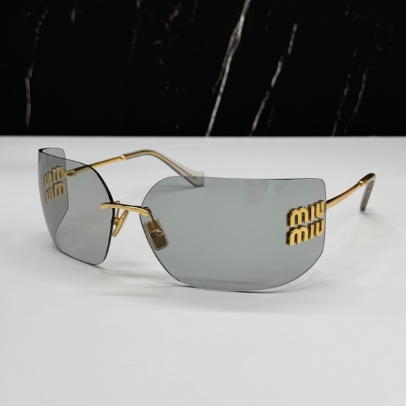 NEW MIU MIU MU54YS 5AK30B WOMEN SUNGLASSES MU 54YS 5AK30B GOLD GREY EYEWEAR main image 6